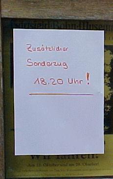 Ank&uuml;ndigung einer Zusatzfahrt (G&ouml;&szlig;e ca. 13Kb)