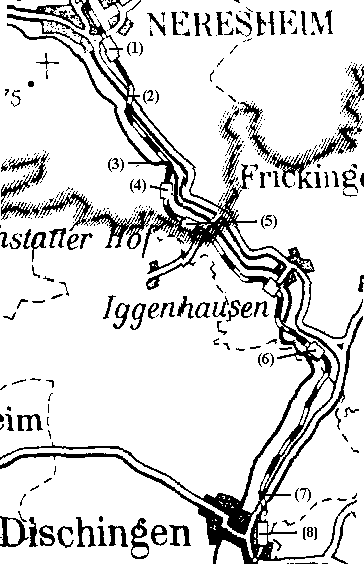 Übersichtskarte über die geplante und im Bau befindliche Strecke. Grösse ca 11 Kb