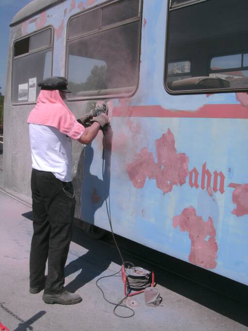 Schleifen bei über 30 Grad im Schatten (Größe ca. 35 kb)
